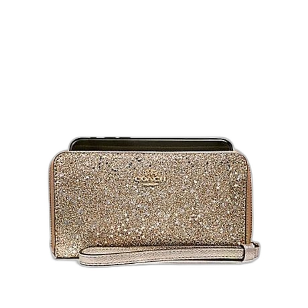 COACH PHONE WALLET POUCH PURSE  IN STAR GLITTER PRINT NWT
